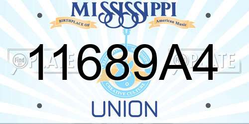 11689A4 Mississippi License Plate