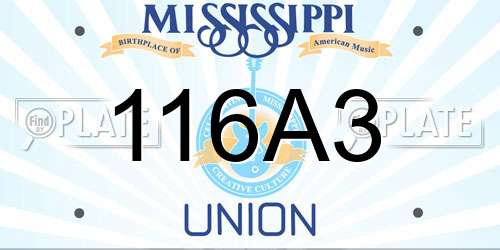 116A3 Mississippi License Plate