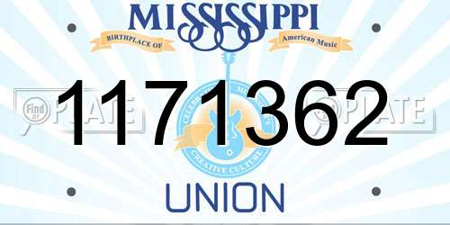 1171362 Mississippi License Plate