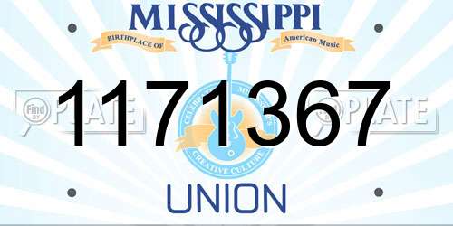 1171367 Mississippi License Plate