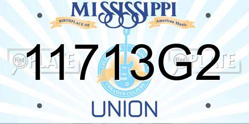 11713G2 Mississippi License Plate