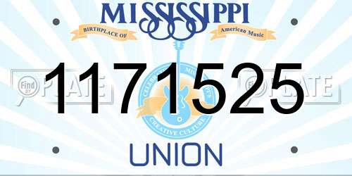 1171525 Mississippi License Plate