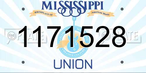 1171528 Mississippi License Plate
