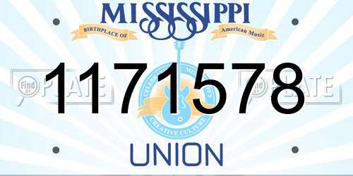 1171578 Mississippi License Plate