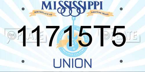 11715T5 Mississippi License Plate