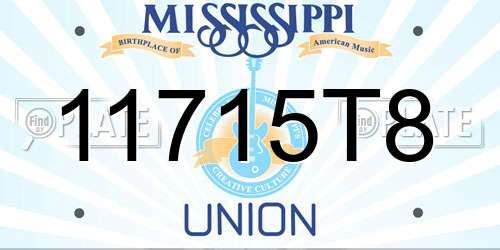 11715T8 Mississippi License Plate