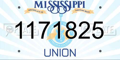 1171825 Mississippi License Plate
