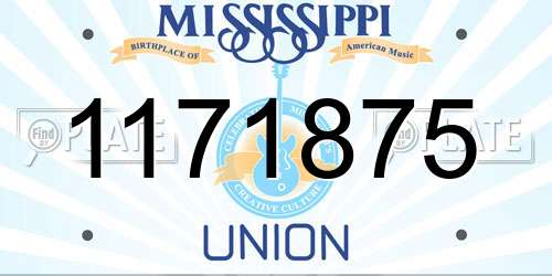 1171875 Mississippi License Plate