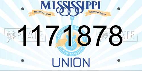 1171878 Mississippi License Plate
