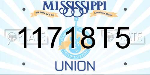 11718T5 Mississippi License Plate