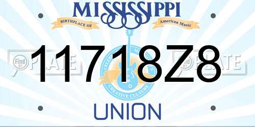 11718Z8 Mississippi License Plate