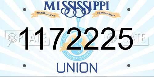 1172225 Mississippi License Plate