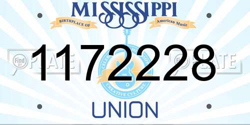 1172228 Mississippi License Plate