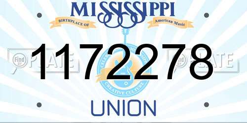 1172278 Mississippi License Plate