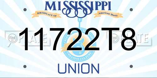 11722T8 Mississippi License Plate