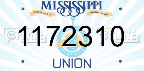 1172310 Mississippi License Plate