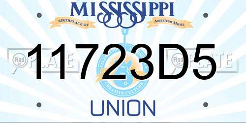 11723D5 Mississippi License Plate