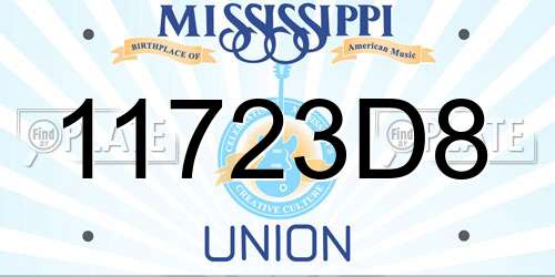 11723D8 Mississippi License Plate
