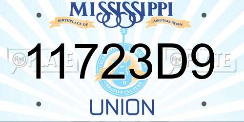 11723D9 Mississippi License Plate