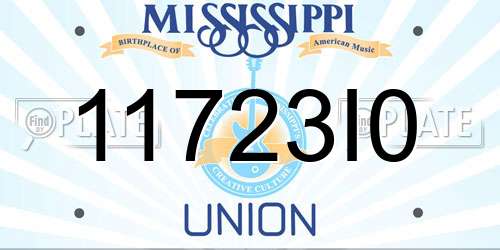 11723I0 Mississippi License Plate