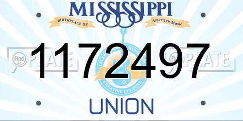 1172497 Mississippi License Plate