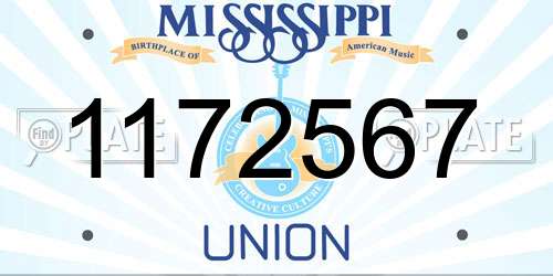 1172567 Mississippi License Plate