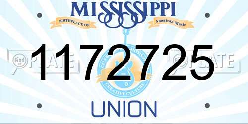 1172725 Mississippi License Plate