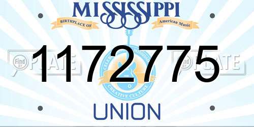 1172775 Mississippi License Plate
