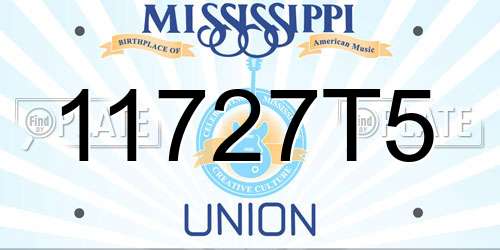 11727T5 Mississippi License Plate