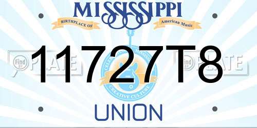 11727T8 Mississippi License Plate