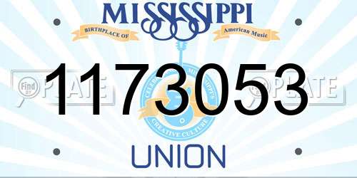 1173053 Mississippi License Plate