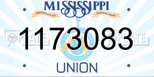 1173083 Mississippi License Plate
