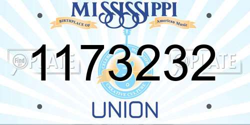 1173232 Mississippi License Plate