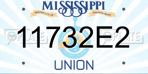 11732E2 Mississippi License Plate