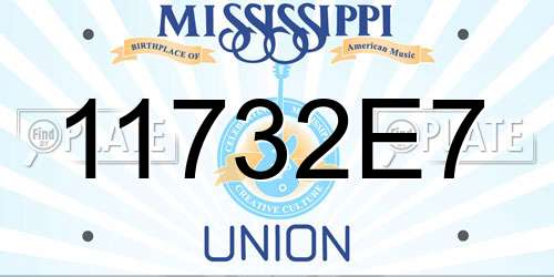 11732E7 Mississippi License Plate