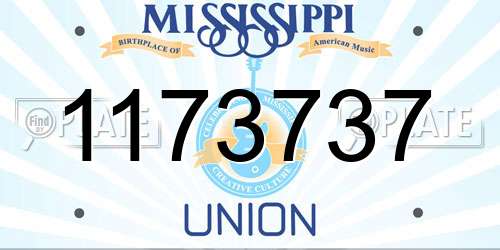 1173737 Mississippi License Plate