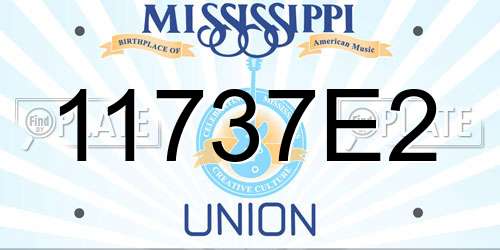 11737E2 Mississippi License Plate