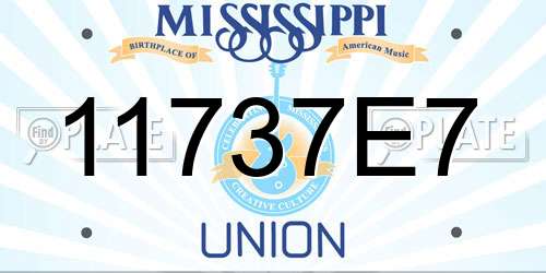 11737E7 Mississippi License Plate