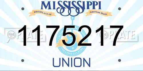 1175217 Mississippi License Plate