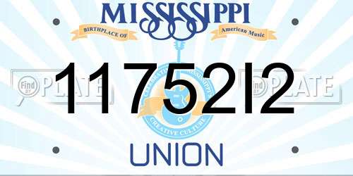 11752I2 Mississippi License Plate