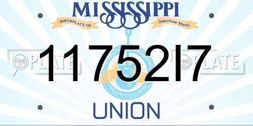 11752I7 Mississippi License Plate