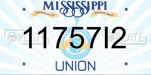 11757I2 Mississippi License Plate