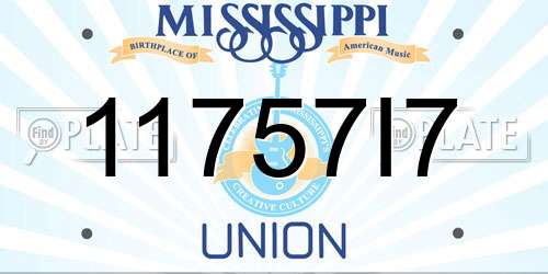 11757I7 Mississippi License Plate