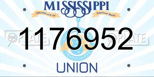 1176952 Mississippi License Plate