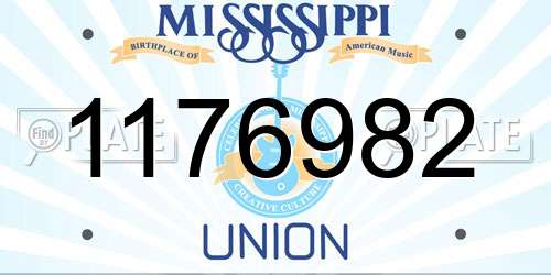 1176982 Mississippi License Plate
