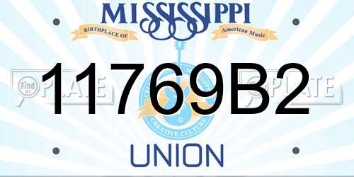 11769B2 Mississippi License Plate