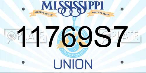 11769S7 Mississippi License Plate