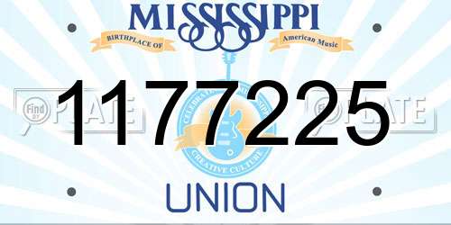 1177225 Mississippi License Plate