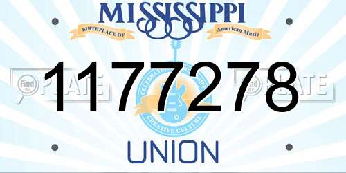 1177278 Mississippi License Plate
