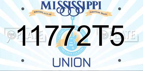 11772T5 Mississippi License Plate